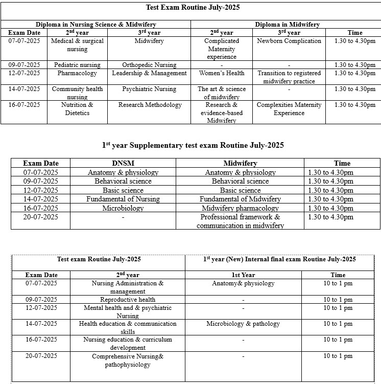 (DM&DN) Midtrem & supplementally Test Exam Notice